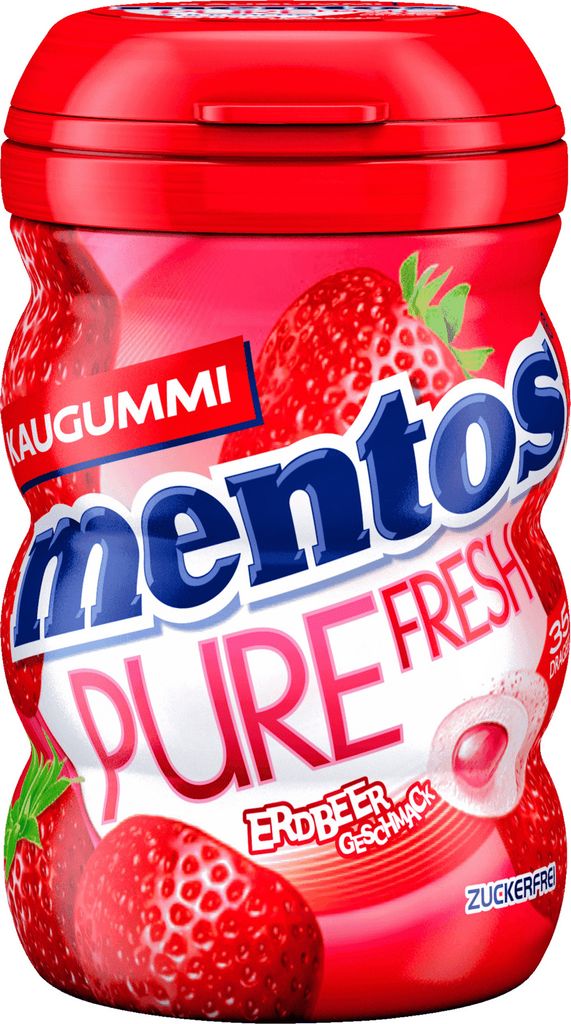 Žvýkačky Mentos Pure Fresh Strawberry v plechovce 70g Obrázek produktu 