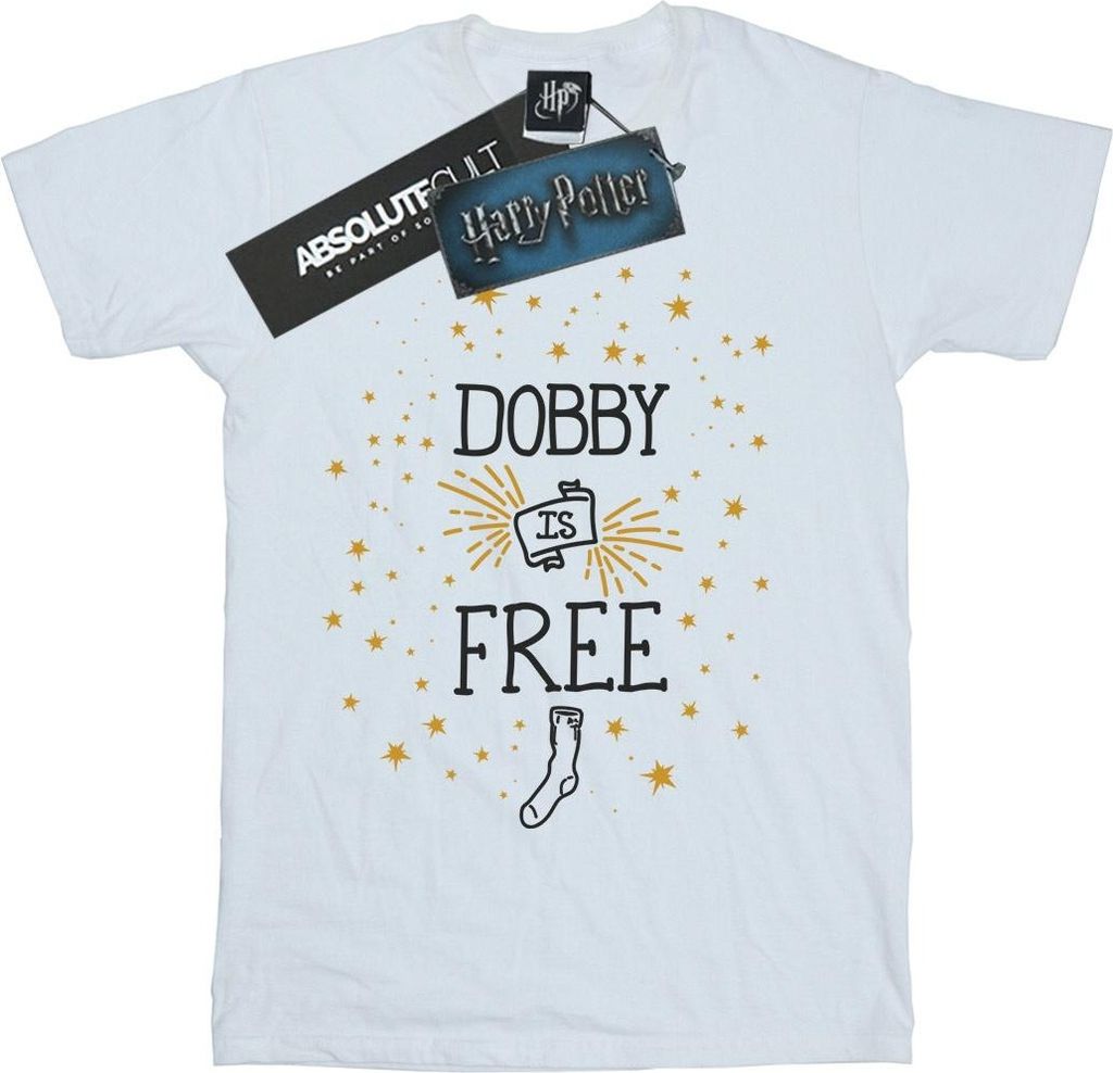 Harry Potter - "Dobby Is Free" T-Shirt für Damen BI1273 (L) (Weiß)