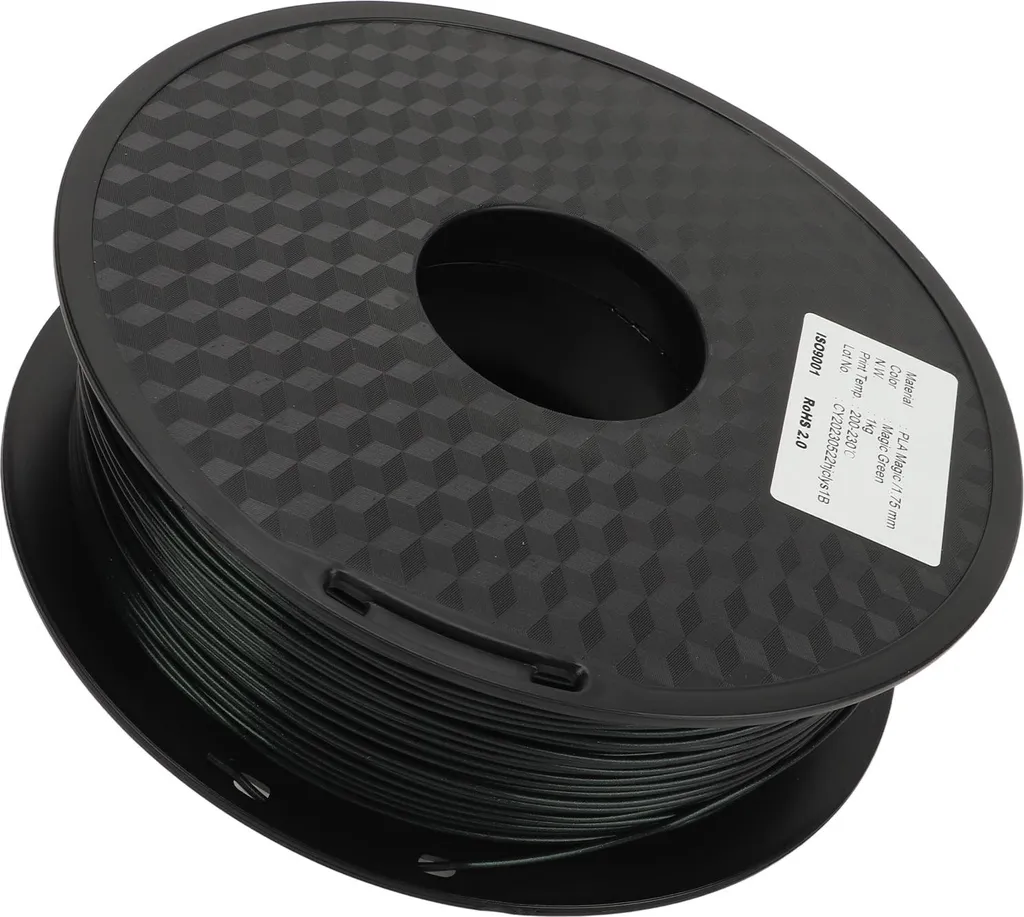 Filament PLA vert 1,75 mm à forte adhérence et débit fluide 90mm/s