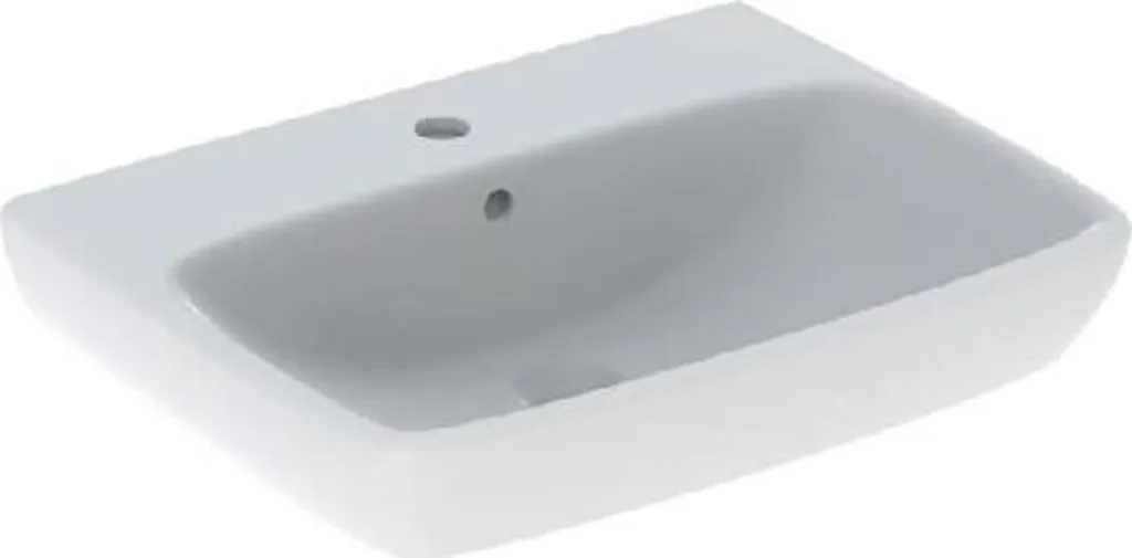 Geberit Selnova Square - Lavamano 600x460 mm, con 1 foro per rubinetto, con troppopieno, bianco 500.300.01.7