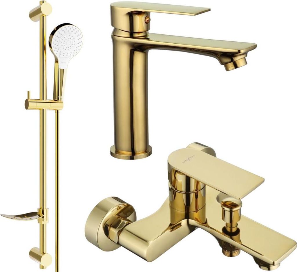 Mexen Royo DF05 Badewannenset, Gold - 72203DF05-50 Produktbild 