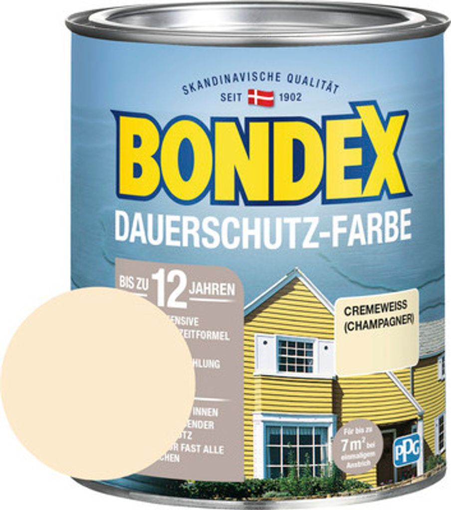 BONDEX Holzfarbe-Dauerschutzfarbe cremeweiß champagner 750 Produktbild 