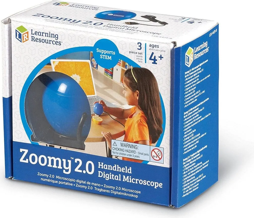 Microscope numérique Zoomy 2.0 bleu - Loupe USB éducative pour enfants