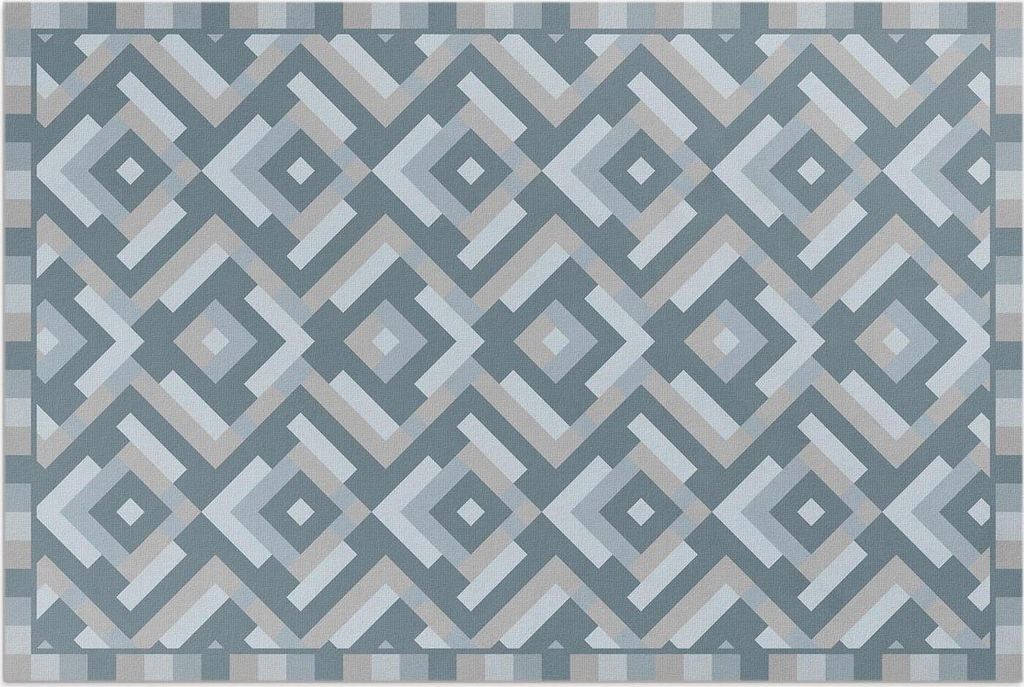 Aztekische Geometrie im Vintage-Boho-Stil – Vinylteppich – 120x180 cm – Outdoor Teppich – Terrasse – Wetterfest – Modern
