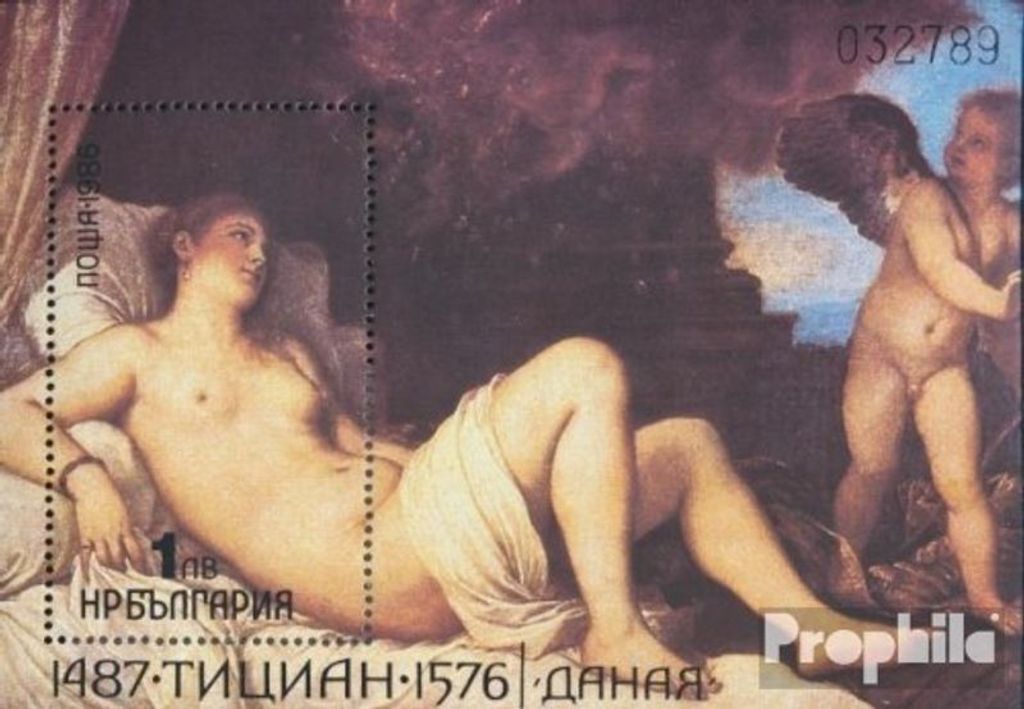 Briefmarken Bulgarien 1986 Mi Block170 (kompl.Ausg.) postfrisch Gemälde von Tizian