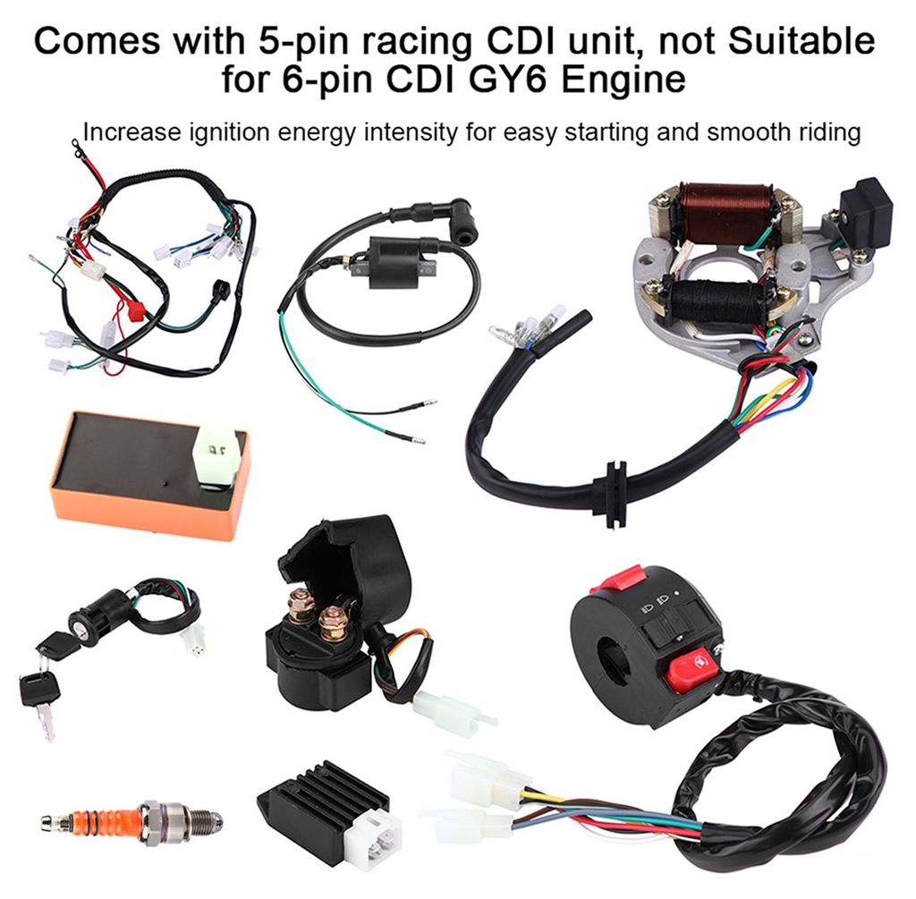 50 70 90 110CC CDI Harness Assembly Wiring Kit ATV Electric Obrázek produktu 