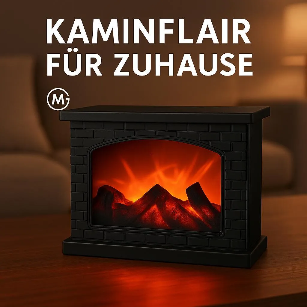 Lanterne Effet Feu de Cheminée LED Décorative pour Intérieur Noir Mat - 2