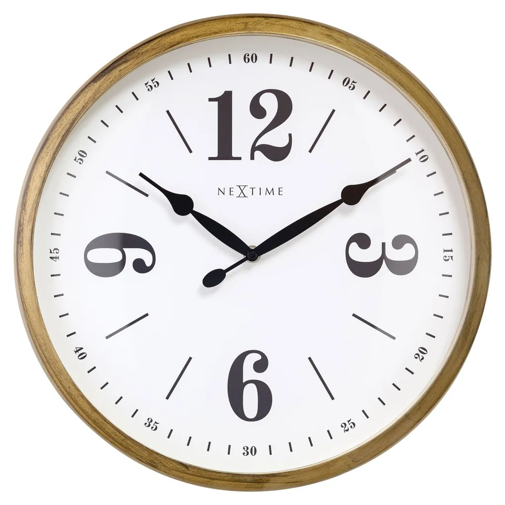 Grande Horloge Murale Dorée 39cm - Pendule Design pour Salon NeXtime