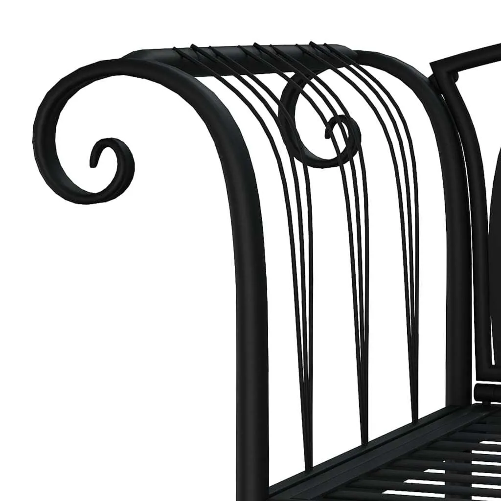 Offerta Panchina Giardino vidaXL Acciaio Nero 128 cm - Prezzo Top - 5