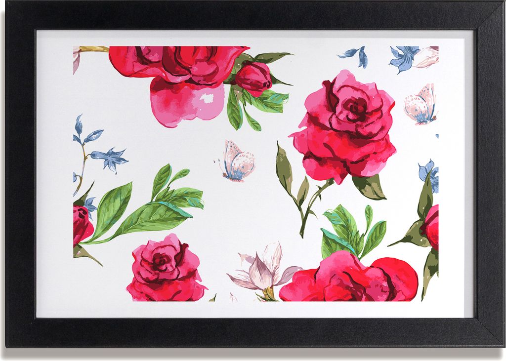 Bild 30x20 MDF-Rahmen, Wandkunst rote Rosen