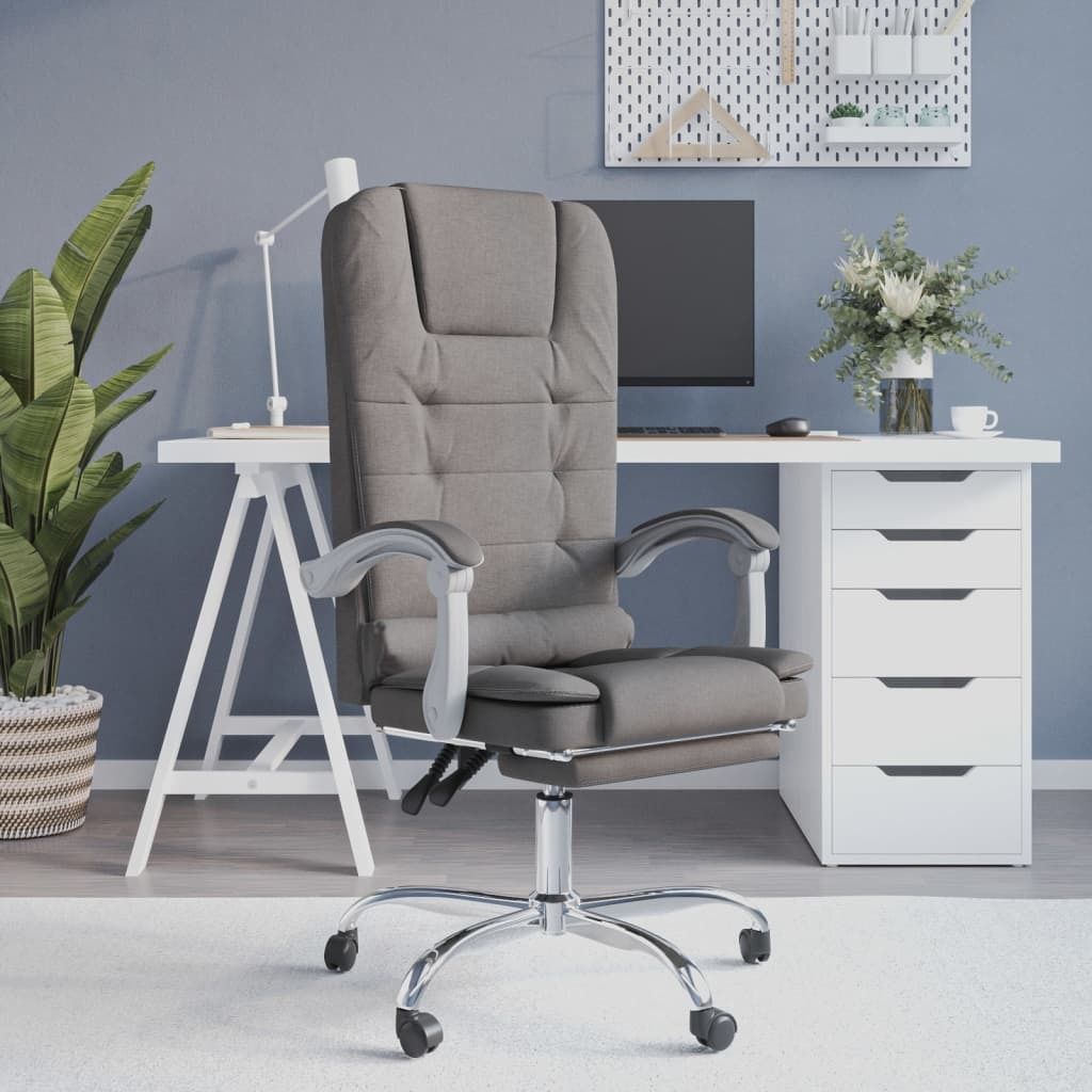 The Living Store Bürostuhl mit Massagefunktion Taupe Stoff