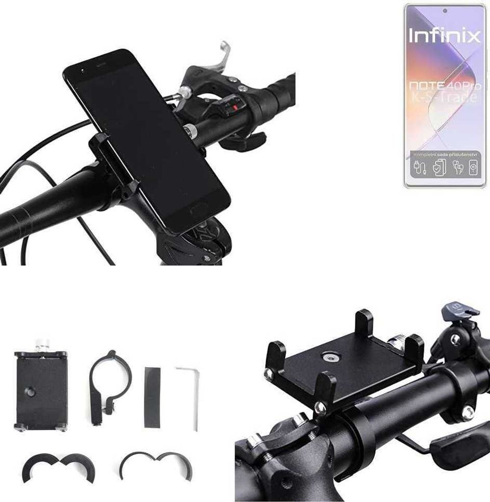 K-S-Trade Handyhalterung für das Fahrrad kompatibel mit Infinix Note 40 Pro Halter Lenkstange Fahrradhalterung Motorrad Bike Mount Befestigung