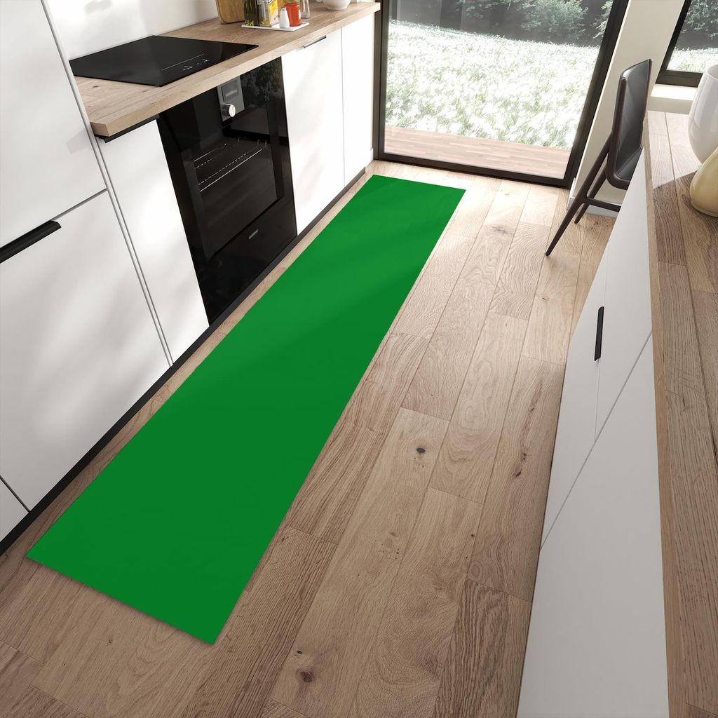 Küchenteppich 60x270cm rutschfest & abwischbar PVC Läufer - Grüner Hintergrund II