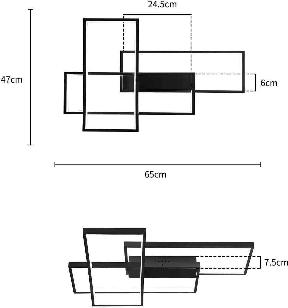 Plafonnier Moderne 65W à Intensité Variable avec Télécommande Intelligente - 5
