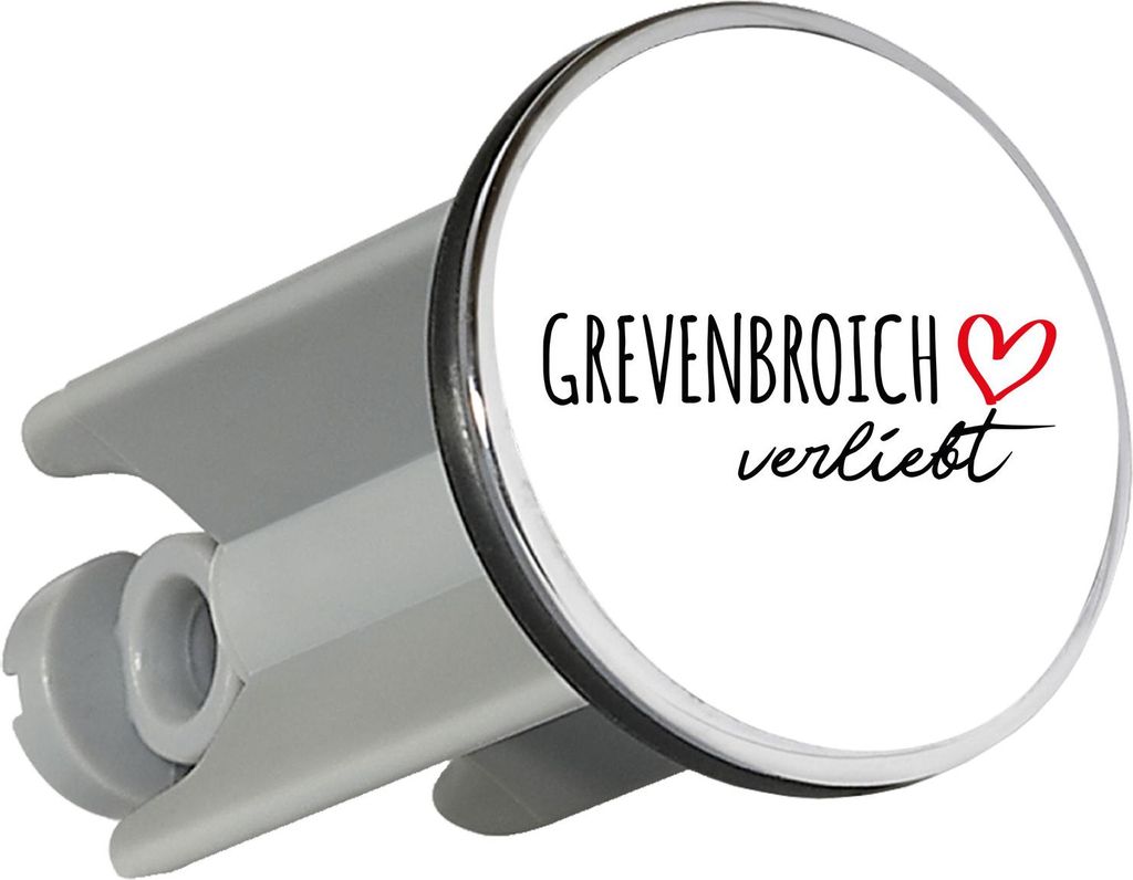 Huuraa Waschbeckenstöpsel Grevenbroich verliebt 4cm höhenverstellbar Abflussstopfen Geschenkidee