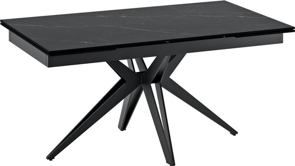 Match 2 - Ausziehbarer Tisch (160/240 x 90 cm) aus schwarzer Keramik