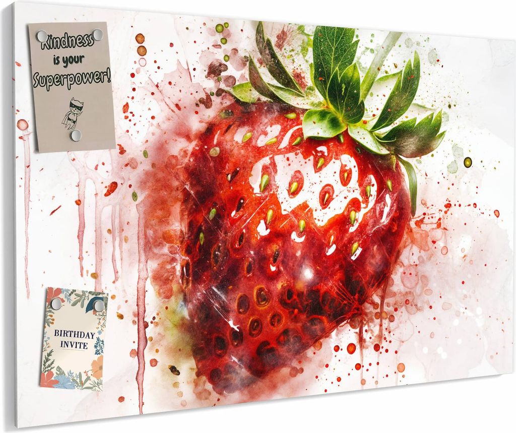 Magnettafel 60x40cm magnetisch & beschreibbar Metall-Board - Erdbeerkunstwerk