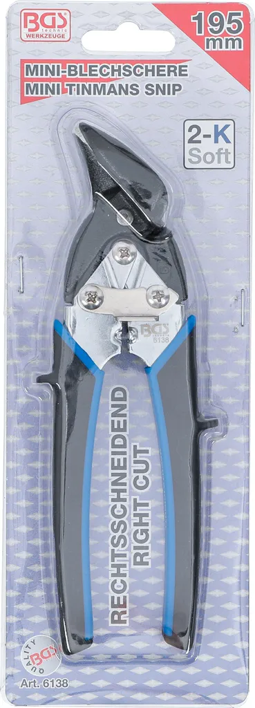 Cisaille de carrossier BGS 6138 pour découpe de tôle précise 195 mm pro