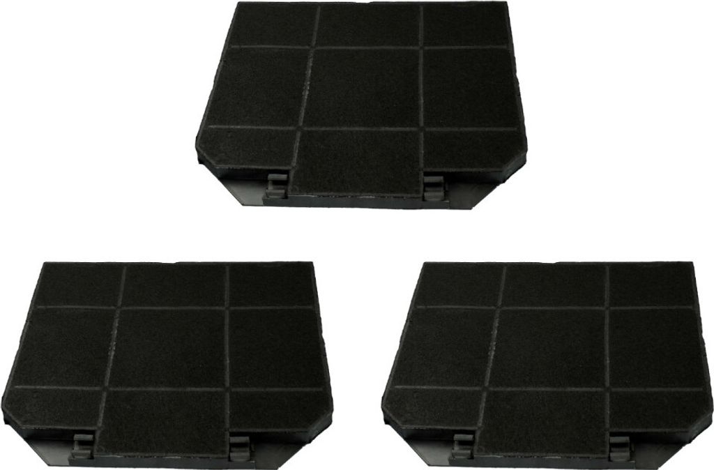 3x Trade-Shop Aktivkohlefilter 265x235mm ersetzt Whirlpool Bauknecht 484000008776 Type244, Bosch Balay Neff 00668491 LZ54951 DHZ5476 652477 650458