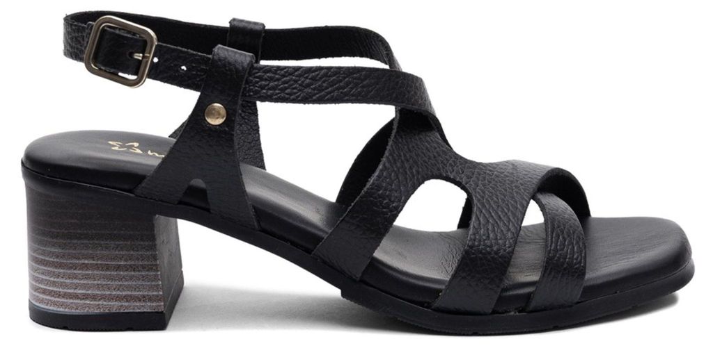 Damen Sandalen für den Sommer aus schwarzem Naturleder