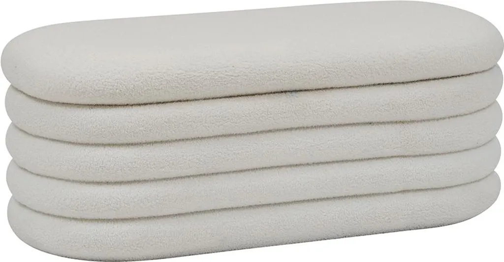 Pouf bouclette blanc effet laine Elune pour une ambiance cocooning zen