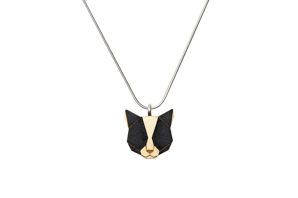 BeWooden Ciondolo da collo in legno da donna Ciondolo gatto nero universale
