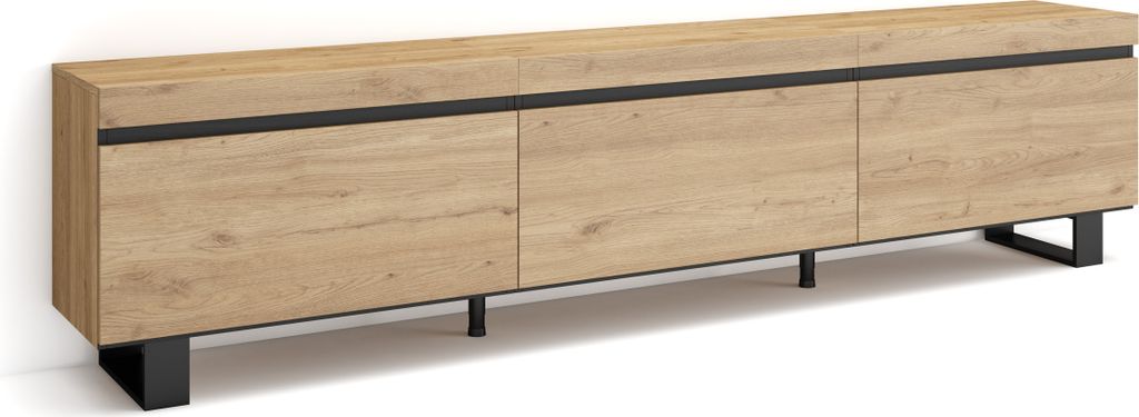 COZY Meuble TV, Banc Télé, 240x35x57cm, Chêne Image du produit 