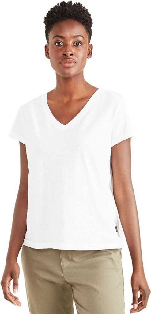 Dockers A1759 Kurzarm-t-shirt Mit V-ausschnitt Weiß XS Damen Weiß XS