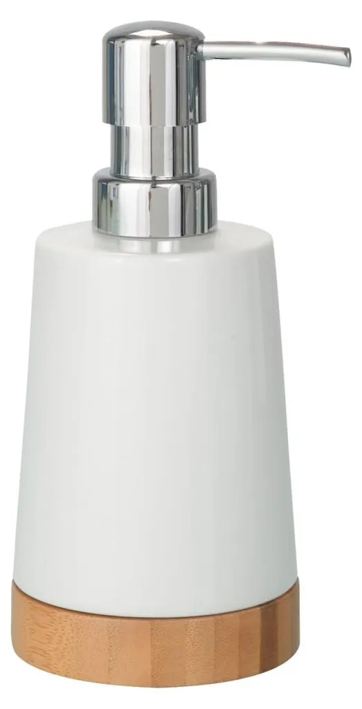Distributeur savon bambou et céramique 400ml - Pompe durable haute qualité