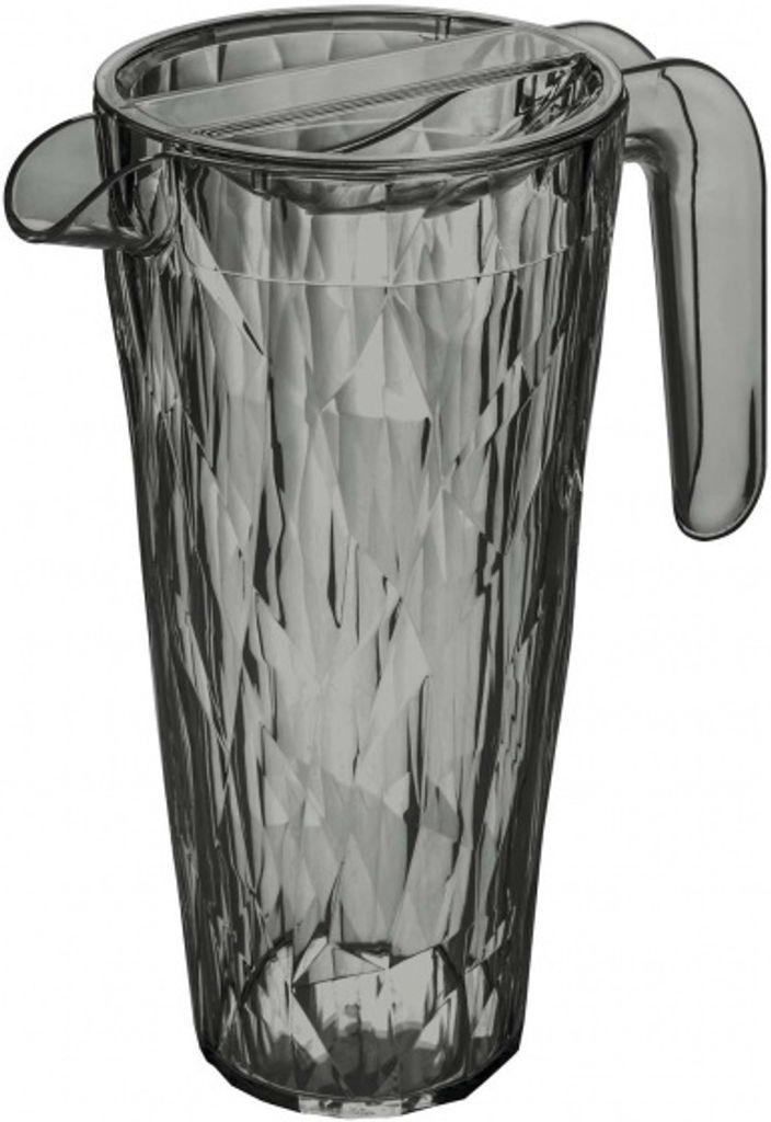 Koziol Superglas Kanne Club, Wasserkrug, Krug, Superglas, Transparent Grey, 1.5 L, 3687540