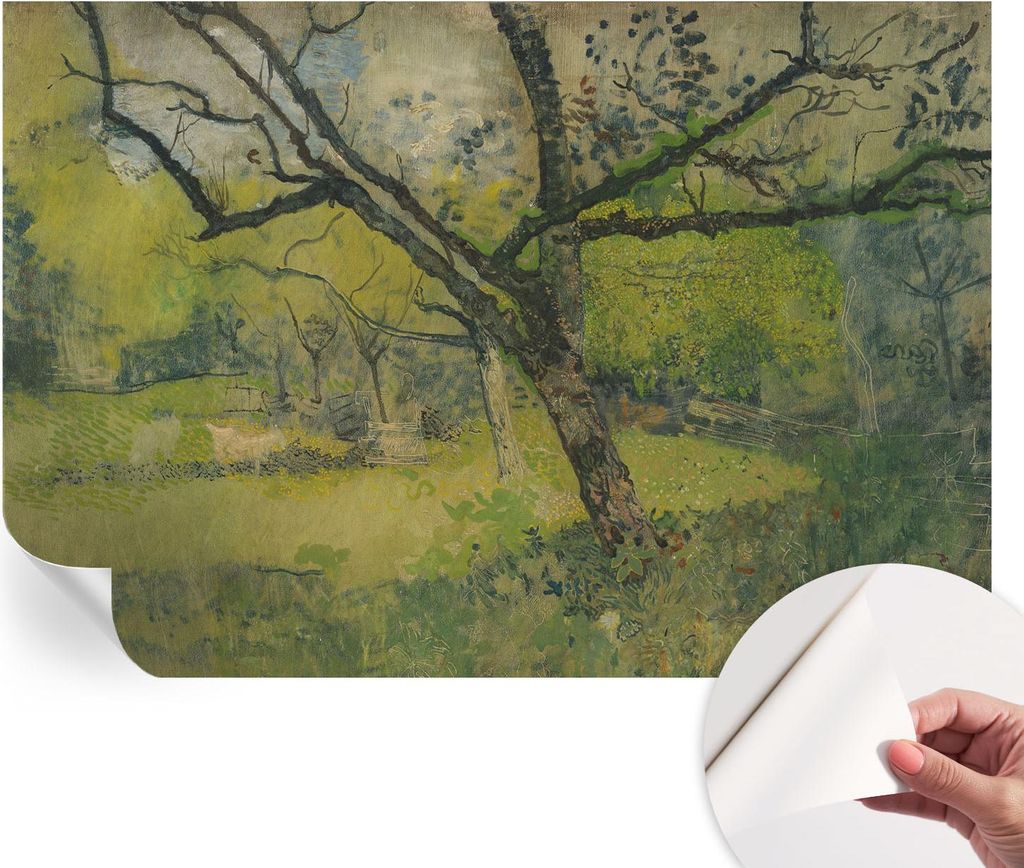 Selbstklebende Wandtapete - Dekorative Tapete für Wohnzimmer - Klebefolie für Wandbilder - Tapetenfolie für Wanddekoration - 152x104 cm - Grüne...
