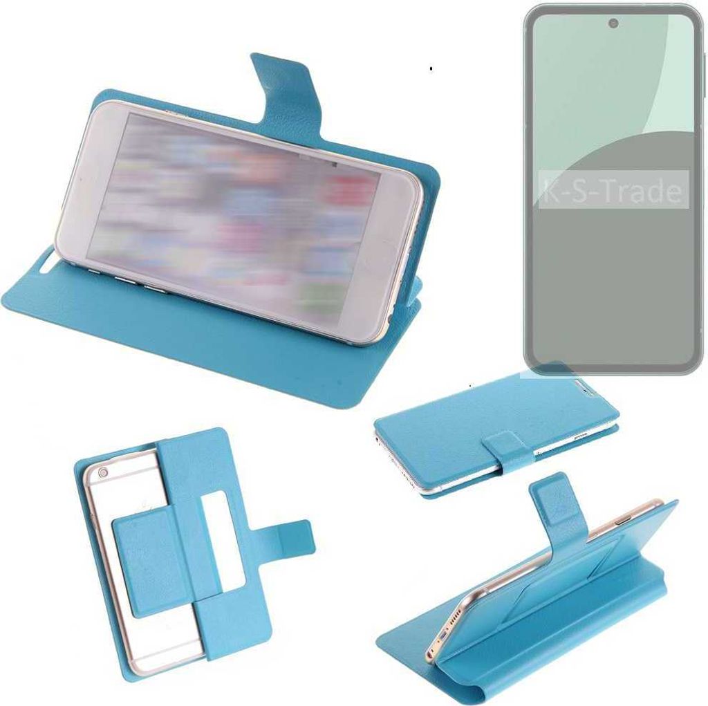 K-S-Trade Schutzhülle Handyhülle kompatibel mit Sharp Aquos Sense9 Flip cover Handy case Smartphone Klapphülle blau