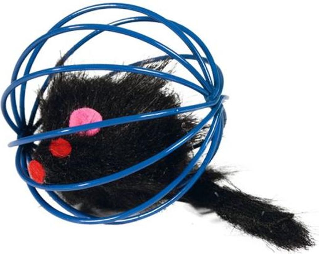 Karlie Katzenspielzeug Gitterball mit Plüschmaus 5 cm Produktbild 