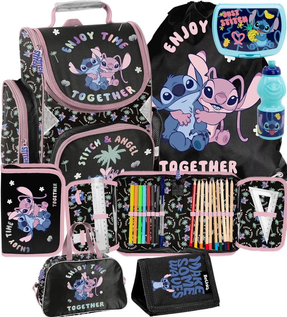 7tlg Lilo und stitch Schulranzen set Rucksack Federtasche Produktbild 