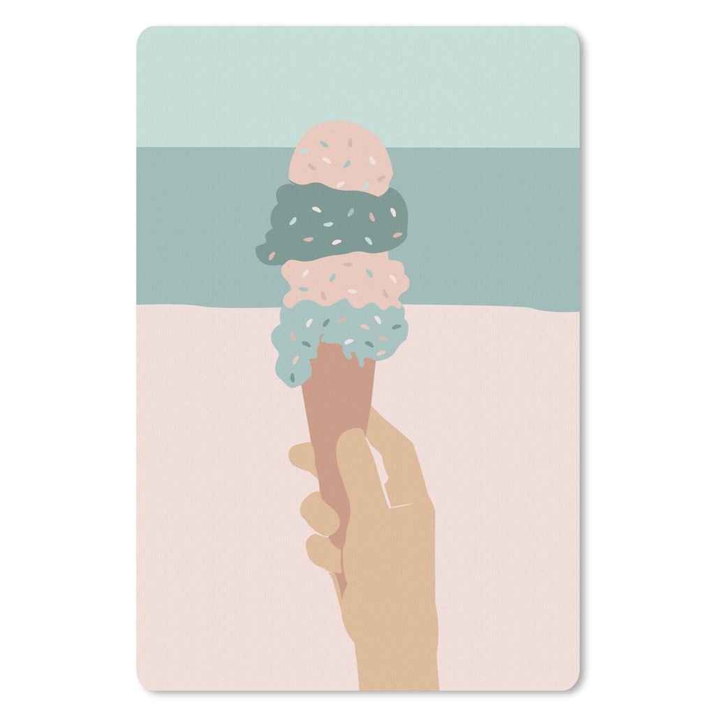 MuchoWow Mauspad Mousepad Sommer - Eiswaffel - Hand 40x60 cm - Mousepads - Maus Mat - Pad - Mausunterlage - Schreibtisch Accesoire