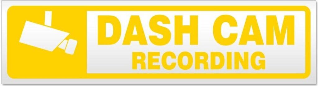 Kiwistar - Autoaufkleber - Gelb - 30 x 8 cm - Dashcam Recording - Hinweis Aufkleber Sticker für Auto, Kfz, Fahrrad, PKW, LKW