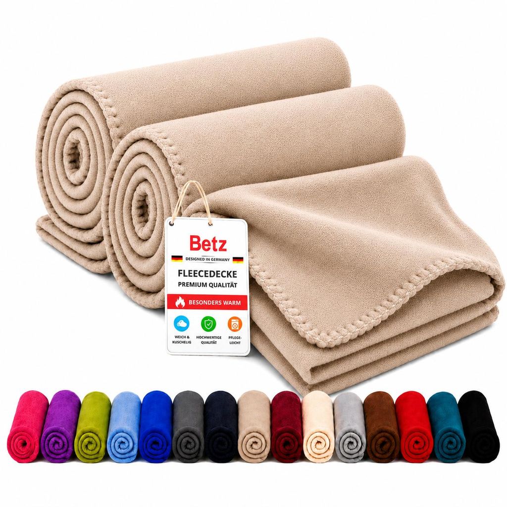 Betz Fleecedecke 2 Stück 130x170 cm 180g/m² – Wohndecke & Produktbild  KI-generiertes Bild