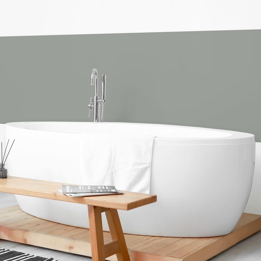 Wandverkleidung Bad mit Motiv selbstklebend - 0.61 mm Wandpaneel matt wasserfest Design grün Unifarben Badrückwand fugenlos 350x70 cm