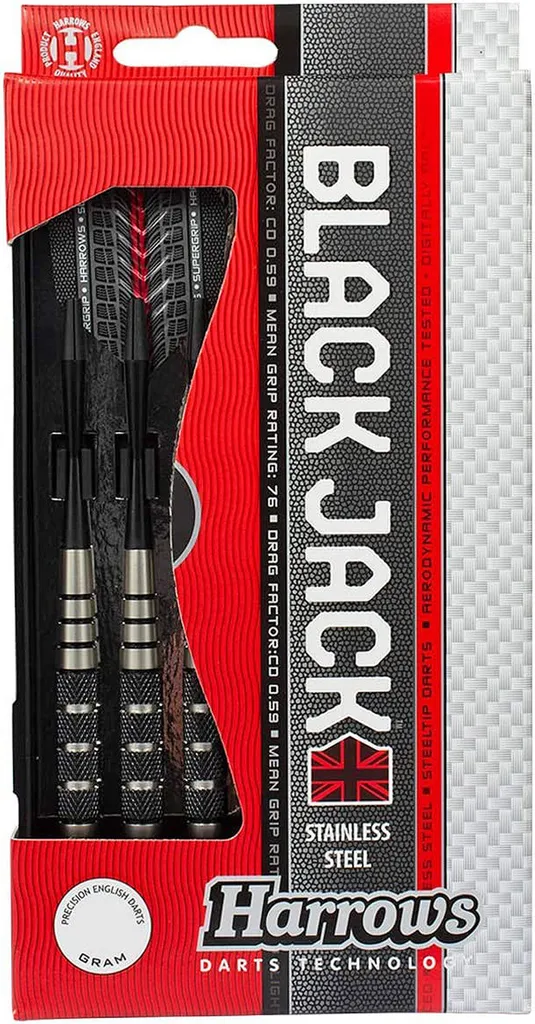 Harrows Black Jack Brass jeu de fléchettes pointe acier de 22g