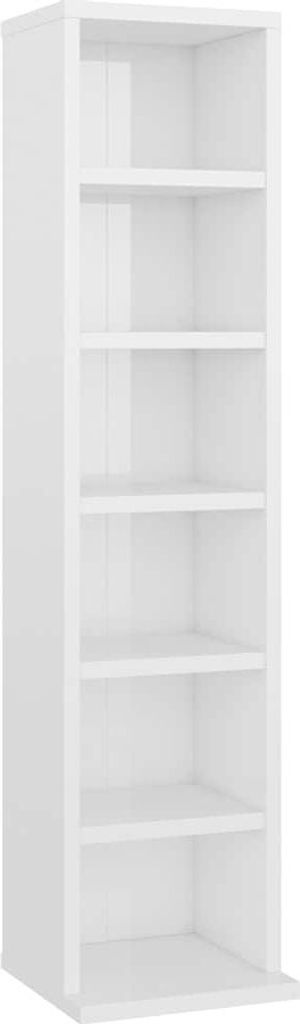 vidaXL Skriňa na CD s vysokým leskom biela 21x20x88 cm Obrázok produktu 