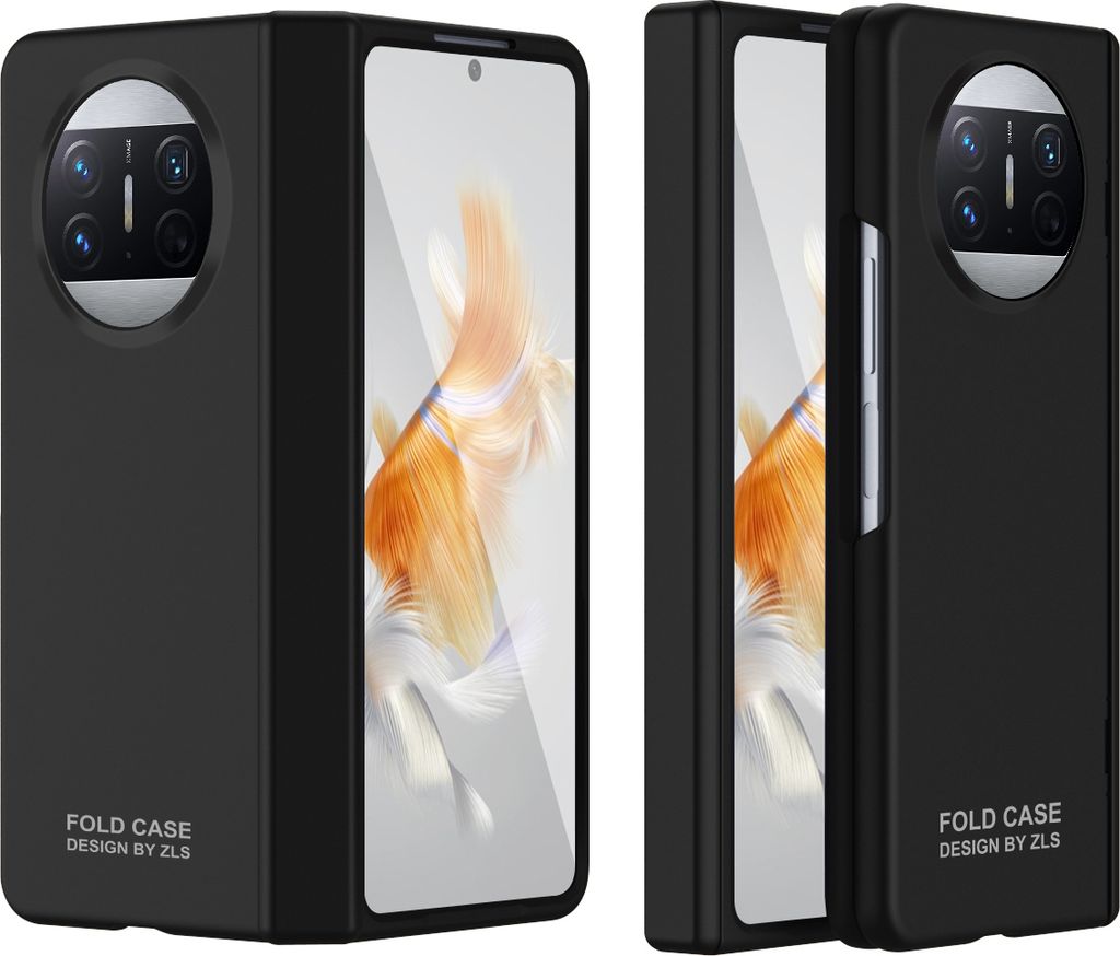 Handyhülle für Huawei Mate X3 Hart PC Anti-Kratzer Hülle mit Displayschutzfolie, Scharnierschutz Schwarz