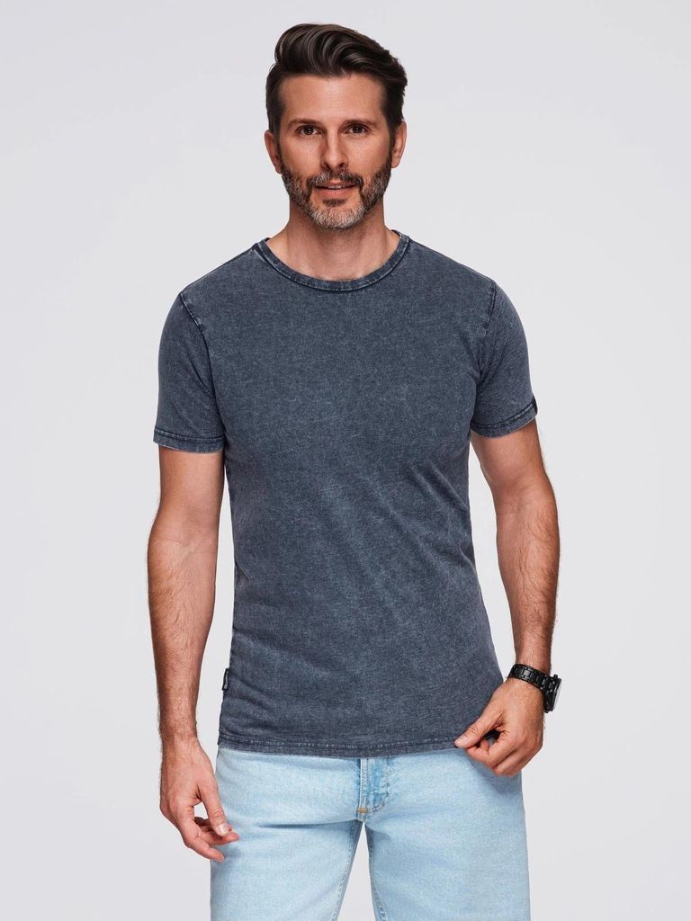 Ombre T-Shirt mit Wascheffekt dunkelblau M