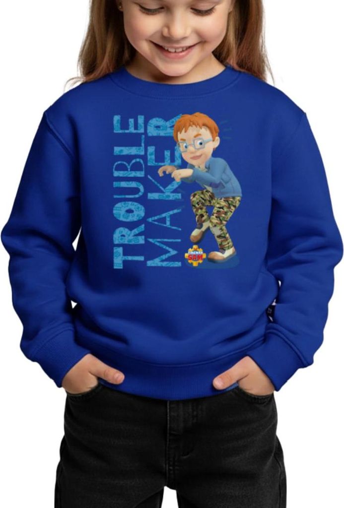Spreadshirt Feuerwehrmann Sam Unruhestifter Norman Price Kinder/Teenager Premium Pullover, 134/140 (8 Jahre), Royalblau