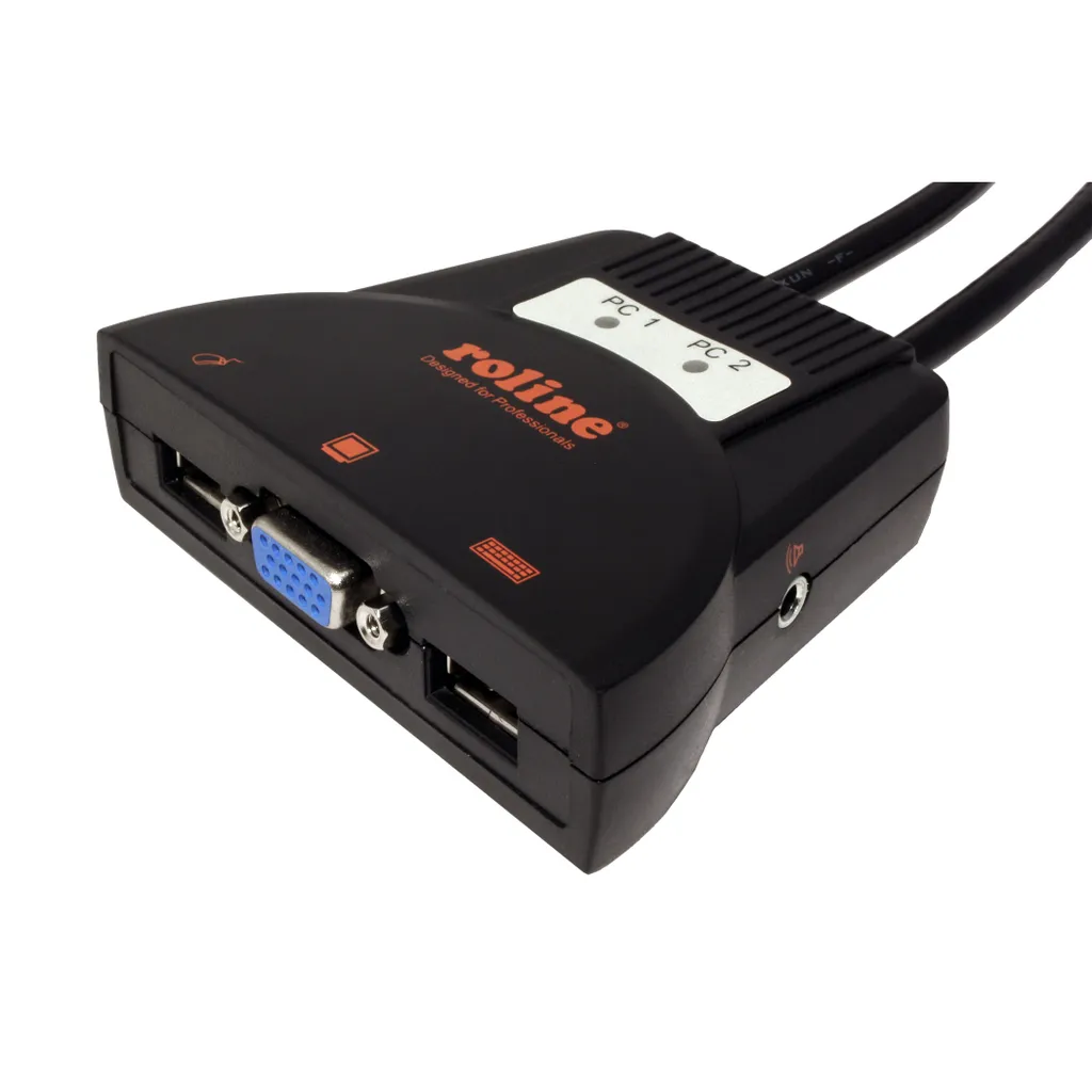 Switch KVM ROLINE Star VGA USB Audio Haute Résolution pour 2 Postes