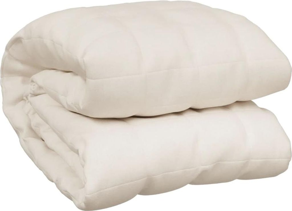 vidaXL Gewichtsdecke Hellcreme 220x235 cm 11 kg Stoff
