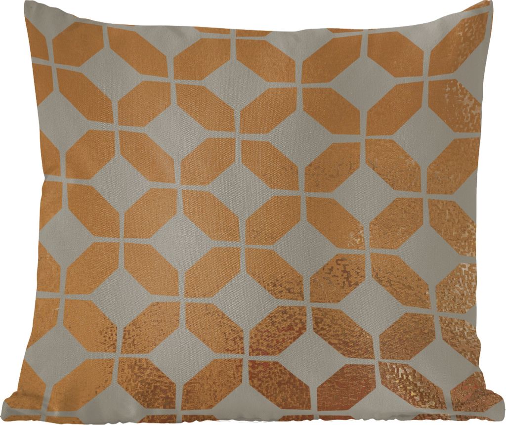 MuchoWow Zierkissen Sofakissen Wohnzimmer Dekokissen 50x50 cm Muster - Luxus - Gold - Grau - Komfort - Sofakissen