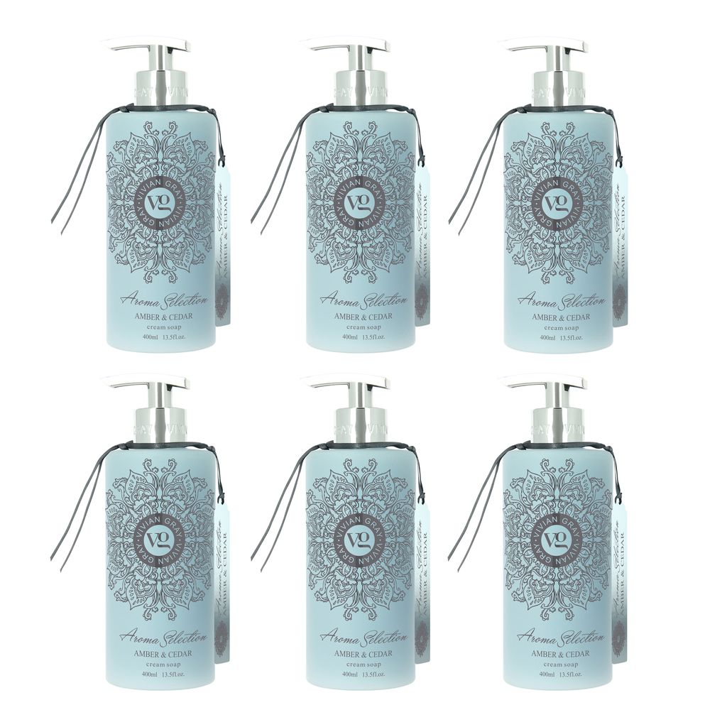 VIVIAN GRAY 2020 Aroma Selection Seifenspender mit Creme Seife 'Amber & Cedar', blau (2400 ml)
