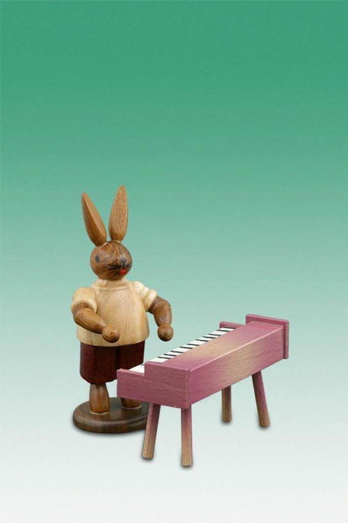 Osterdekoration Osterhase Musikant mit Klavisett Höhe 7,5cm NEU