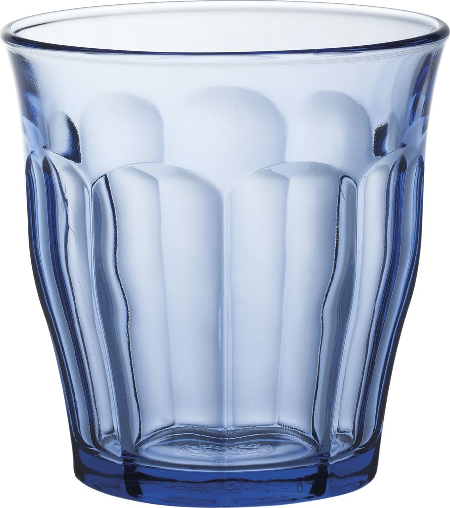 Duralex 1028BC04C0111 Picardie Marine Trinkglas, Wasserglas, Saftglas, 310ml, Glas, blau, 4 Stück