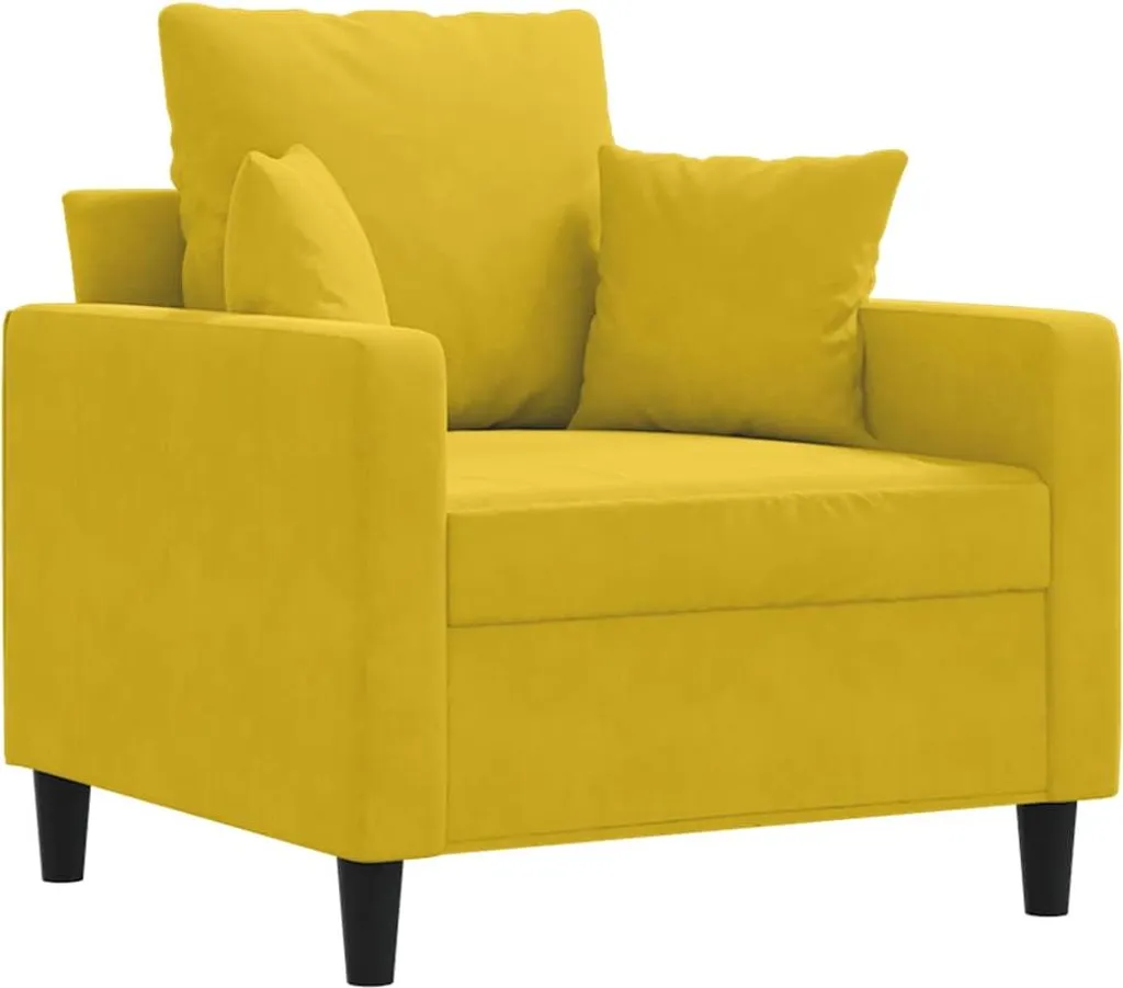 Poltrona Compatta Velluto Giallo 60cm vidaXL | Design Salvaspazio